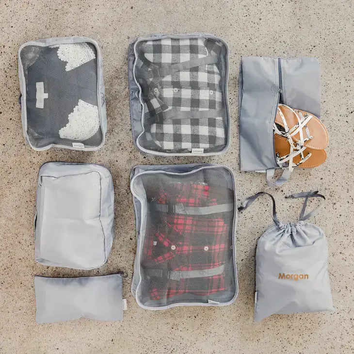 7-Piece Travel Luggage Packing Cube Set - Gray