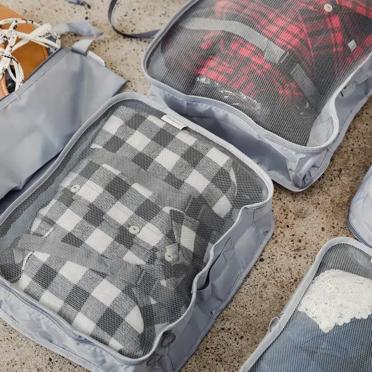 7-Piece Travel Luggage Packing Cube Set - Gray