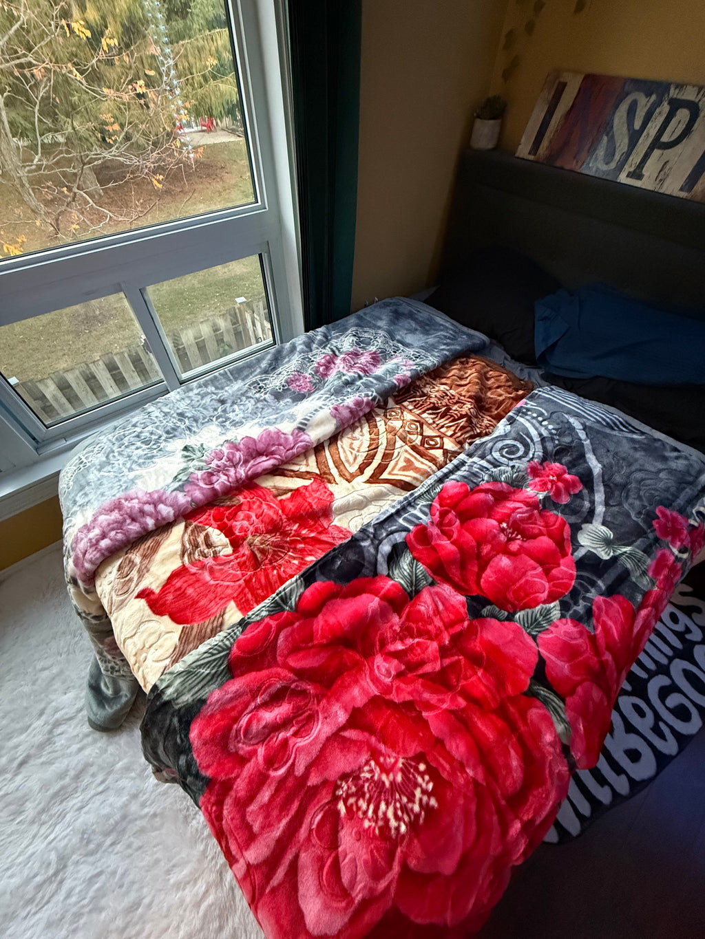 Royal Plush Heavyweight Mink Blanket - Floral Series (Queen/King Fit)